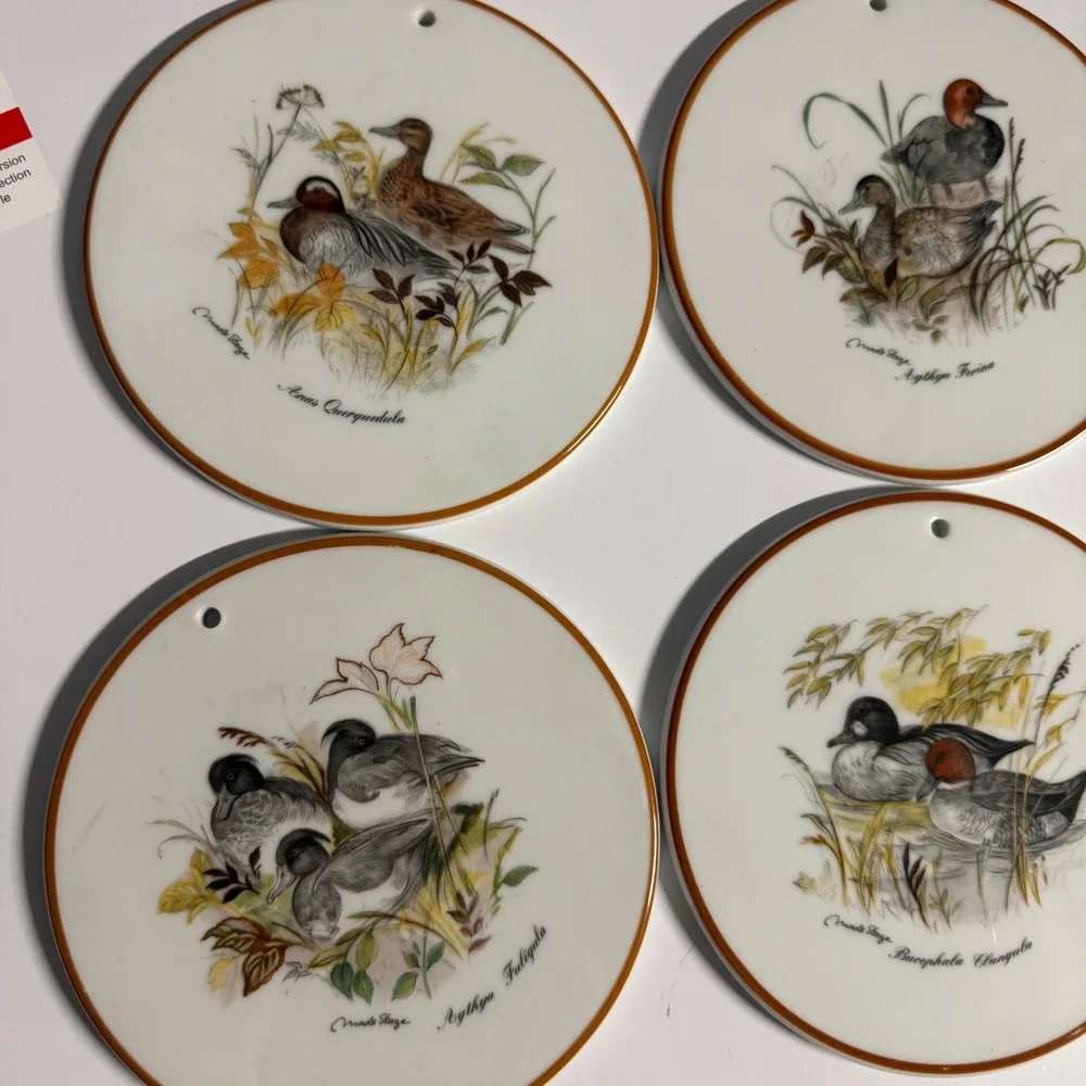 Mads Stage Danish Design Duck Ceramic Wall Plaques‎ Coasters Set of 6 Vintage